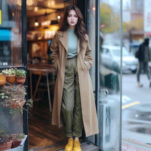 Anysize custom linen cotton long cardigan with long sleeves spring fall clothing plus size cardigan plus size coat plus size clothing F832N