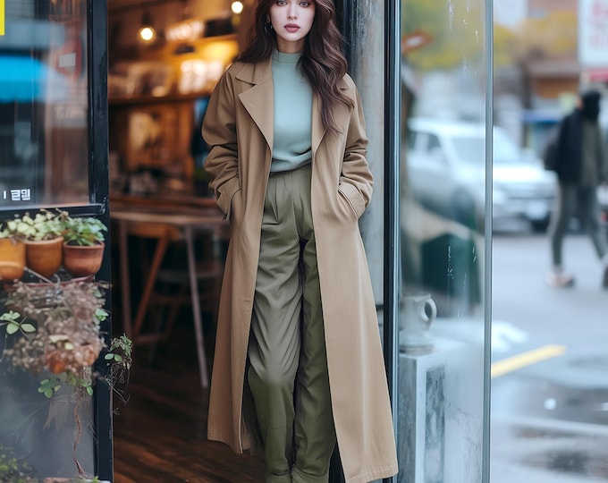 Anysize custom linen cotton long cardigan with long sleeves spring fall clothing plus size cardigan plus size coat plus size clothing F832N