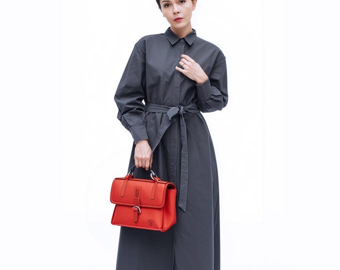 Anysize custom shirt dress 100% linen maxi belted dress with pockets spring summer fall plus size dress plus size clothing F85YL