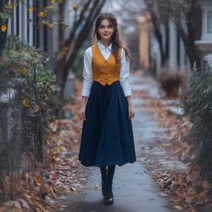 Falda midi clásica con cintura elástica personalizada en cualquier talla con bolsillos laterales para primavera y otoño, falda de lino y algodón de talla grande, ropa de talla grande F666N