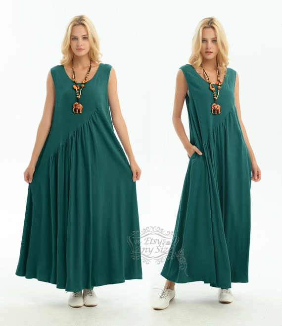 Anysize Lithesome Version 300g sleeveless loose cotton dress | Etsy