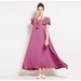 Anysize petal sleeves soft linen cotton loose dress with side pockets spring summer maxi dress plus size clothing F125A