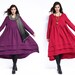 Anysize jacquard linen cotton expansion dress spring fall winter warm dress plus size dress plus size clothing Y312