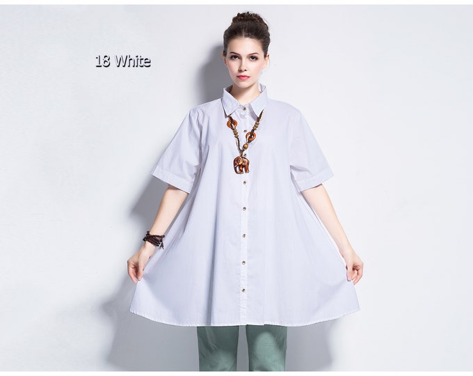 Anysize 100% linen blouse plus size T-shirt plus size leisure shirt plus size tops plus size summer clothing F352L