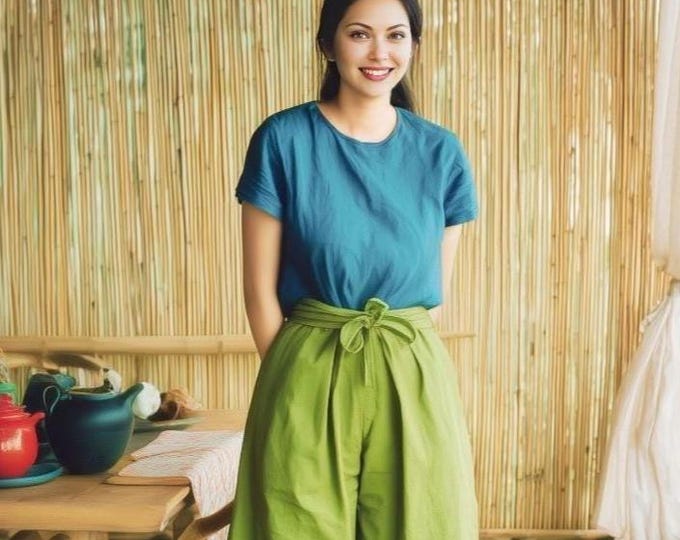 Anysize custom 100% linen tops round neck shirt loose tops short sleeves linen blouse summer plus size tops plus size clothing F55RL