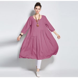 Anysize Spring Fall Winter Dress Soft Linen Cotton A-line - Etsy
