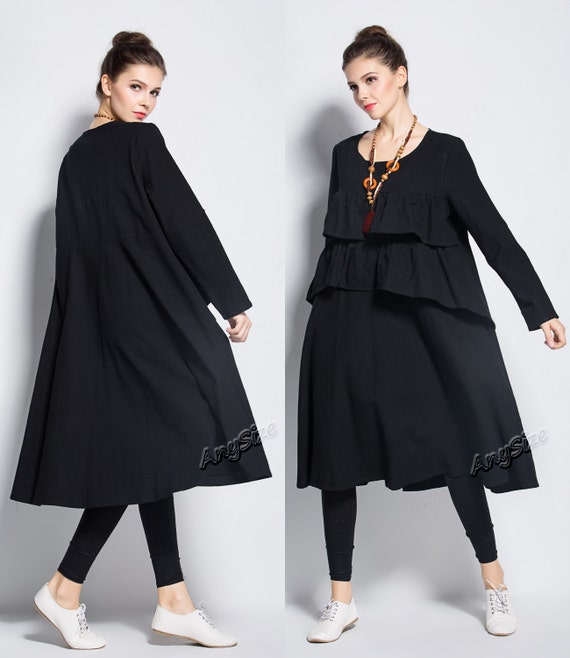 Anysize layered dress linen dress plus size dress plus size | Etsy