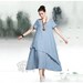 Anysize short sleeves retro soft linen cotton spring summer dress plus size dress plus size clothing Y112