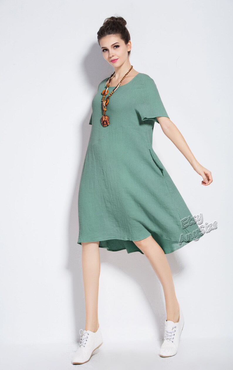 Anysize linen&cotton Summer Dress plus size dress plus size | Etsy