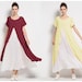 Anysize summer time fake two pieces soft linen cotton loose dress spring summer dress maxi dress plus size dress plus size clothing F121A