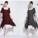 Anysize new fake two pieces soft linen cotton dress plus size dress spring summer dress plus size cothing Y75