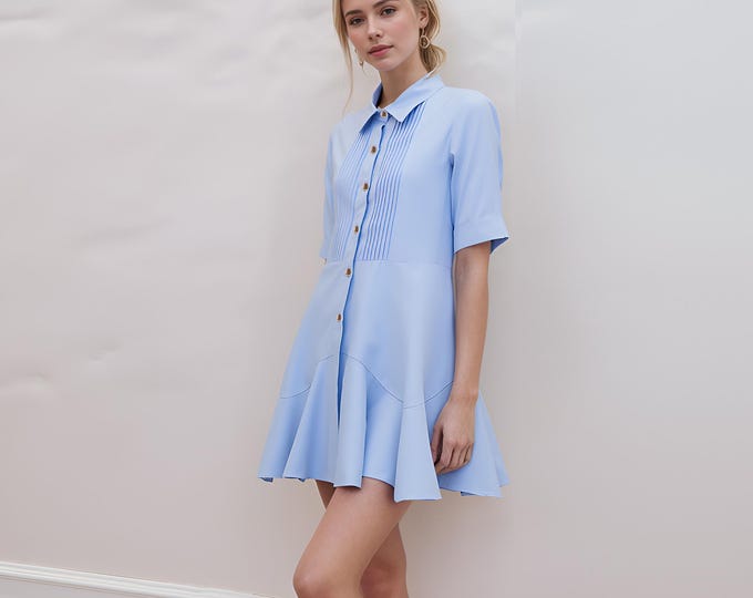 Anysize custom 100% linen shirt dress buttoned plus size dress plus size tops plus size clothing spring summer dress F33RL