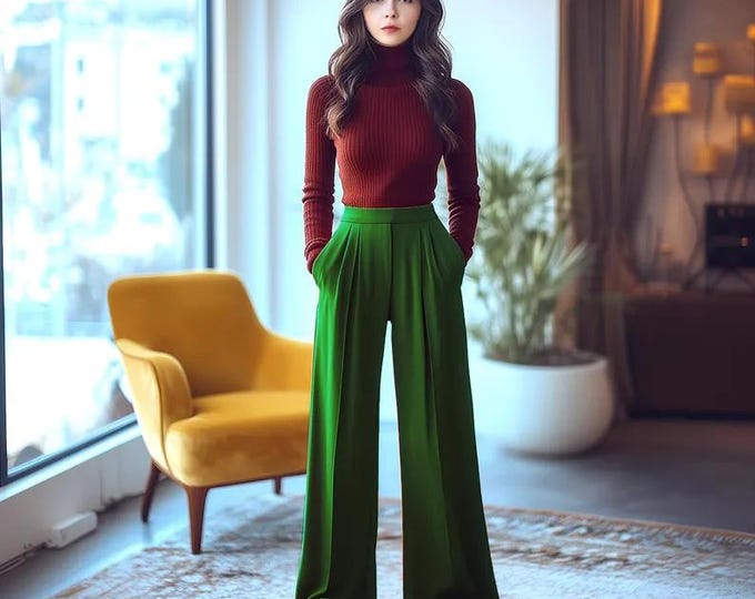 Anysize custom soft linen cotton spring fall pants with side pockets floor length trousers plus size pants plus size clothing F996E