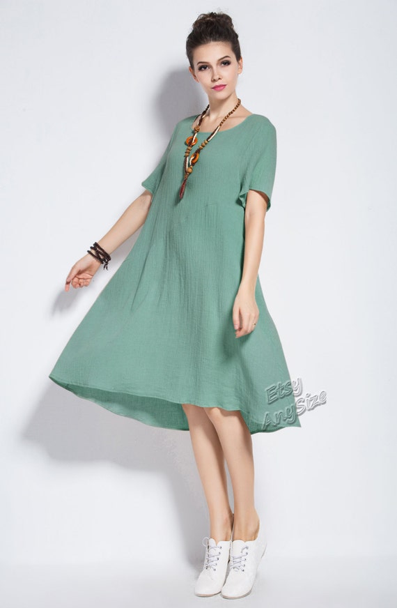 Anysize linen&cotton Summer Dress plus size dress plus size | Etsy