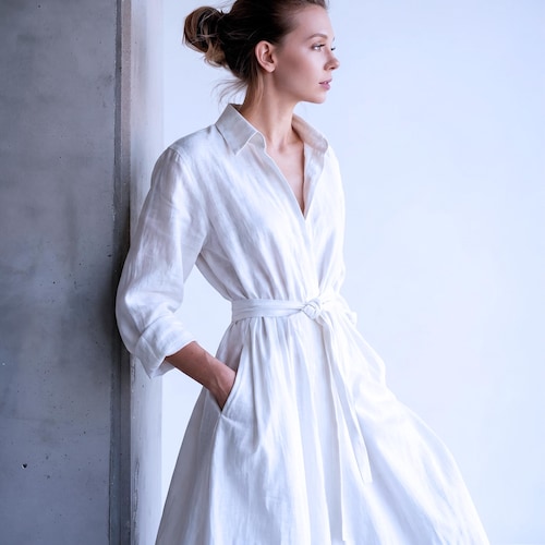 zimmermann shirt dress Acacia Size:Regular 8 (M) Microfiber A long sleeve midi White Frock with Denim