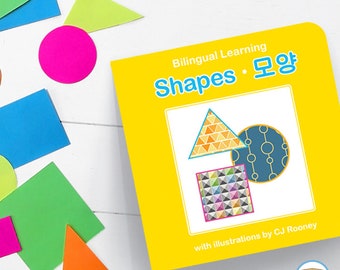Korean Shapes Board Book | Educational Bilingual Learning Gift | Baby Nursery