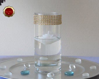 Pink Rhinestone Cylinder Vases Wedding Centerpieces Bling Etsy