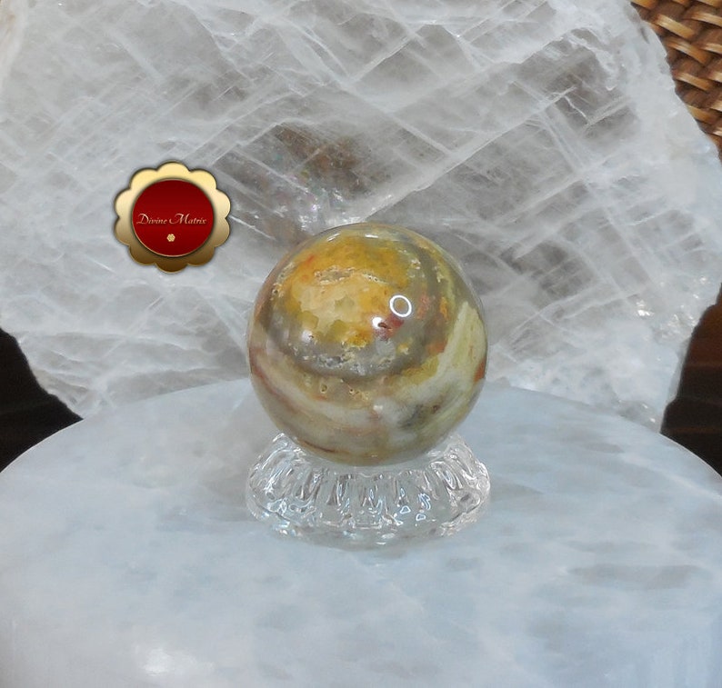 Crazy Lace Agate Sphere, 44mm Crazy Lace Sphere, Crystal Sphere image 3