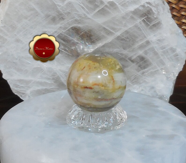 Crazy Lace Agate Sphere, 44mm Crazy Lace Sphere, Crystal Sphere image 1