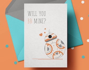 Instant Download | Star Wars Valentine's Day Card | BB-8 | Printable | Valentine's Gift