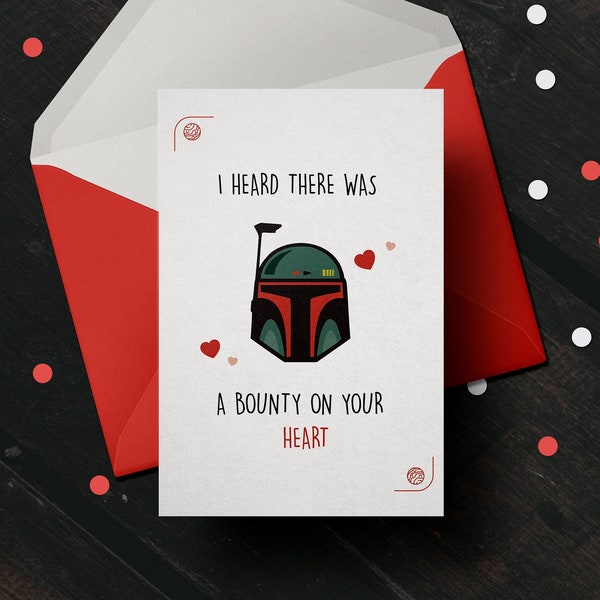Instant Download | Star Wars Valentine's Day Card | Boba Fett Valentine Card | Printable | Valentine's Gift | Mandalorian