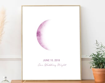 Custom Moon Phase Print | Mother's Day Gift | Anniversary Present | Gift for Couple | Digital Print