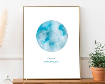 Custom Moon Phase Print | Valentines Gift | Baby Boy Room Decor | Gift for Couple | Digital Print