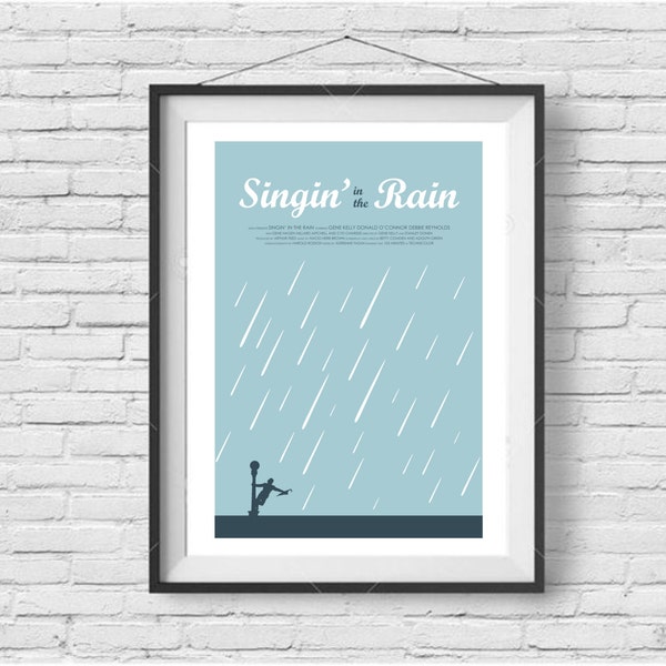 Singin' in the Rain Movie Poster- Minimalist, Mid Century