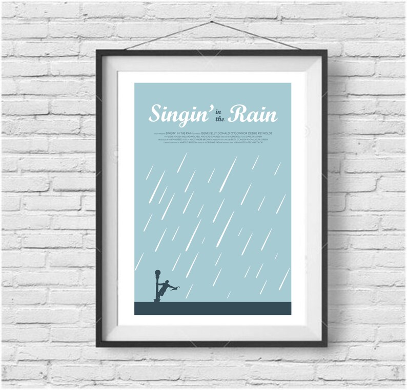 Singin' in the Rain Movie Poster- Minimalist, Mid Century - Etsy