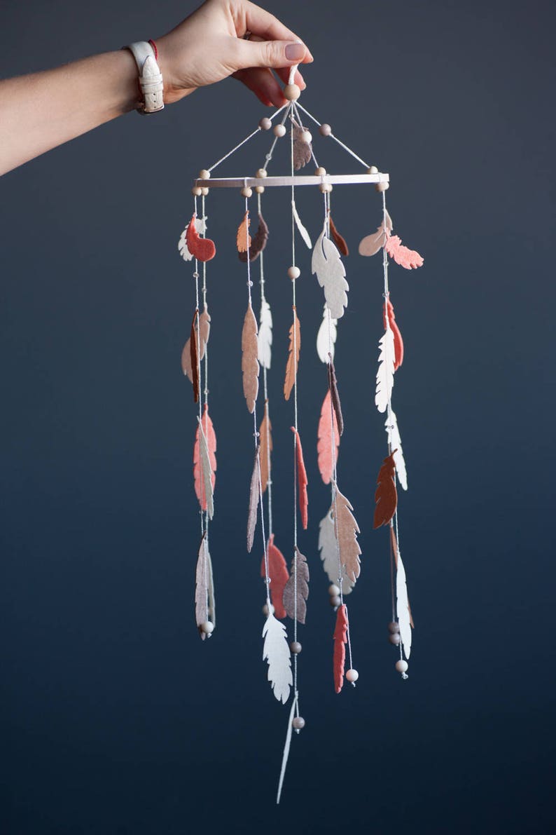 Feather Baby Mobile Dream Catcher Feather Nursery Decor Etsy