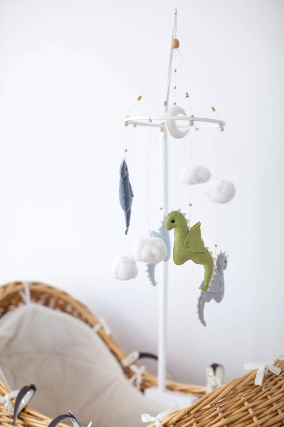 Dragon Mobile Dragon Baby Mobile Baby Boy Mobile Green Baby Etsy