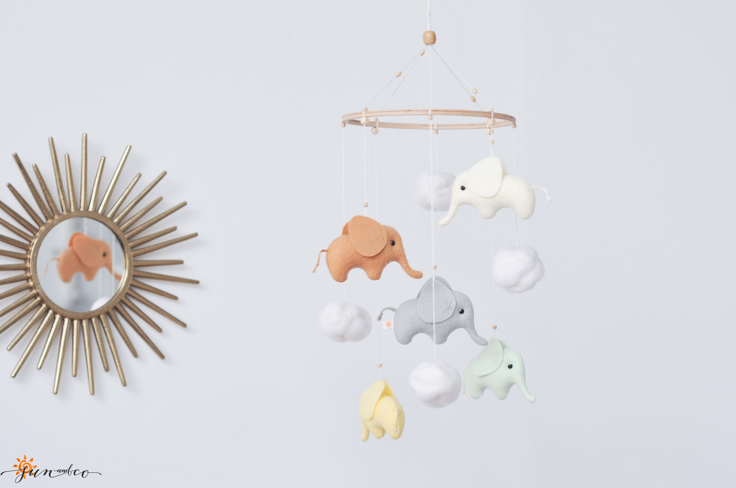 Elephant Baby Mobile Safari Nursery Decor Etsy