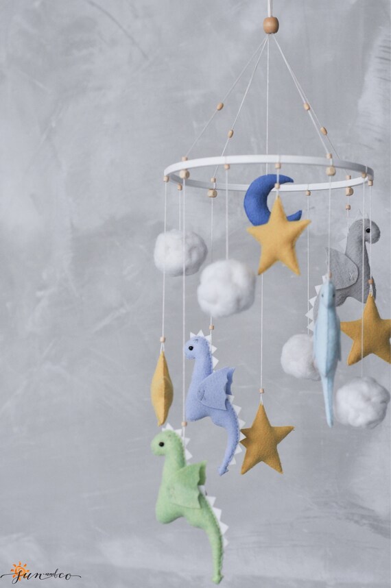 Dragon Mobile Baby Boy Mobile Star Mobile Dragon Nursery Etsy