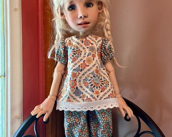 Top, short pinafore and pants for 18-20” Connie Lowe’s dolls