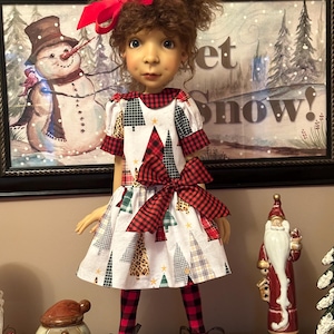Christmas dress and stockings for Connie Lowe’s big Stella doll