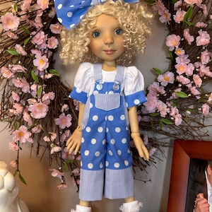 Overalls and shirt for Connie Lowe’s Stella, Hazel, Pearl and Ginger doll