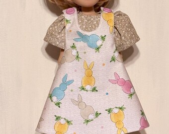 Bunny pinafore and jumpsuit for the 16” Connie Lowe Stella doll