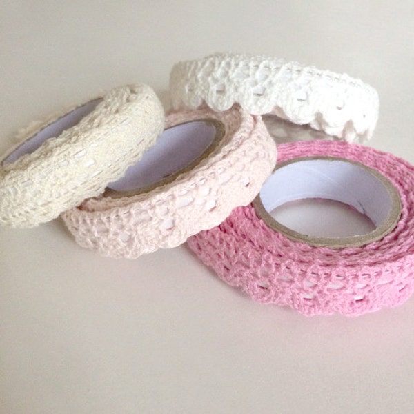 fabric lace tape - stationery adhesive tape - wedding diy supplies - cardmaking tape - scrapbooking tape - packaging tape - vintage style