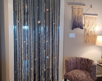 Boho Sand & Surf Sea Shell Curtain Backdrop Room Divider