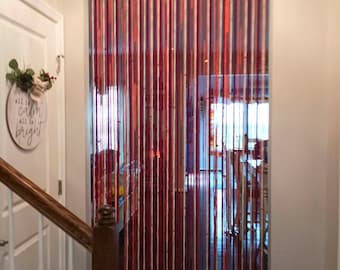 Burgundy Velvet Boho Curtain Room Divider x100