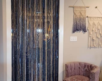 Blue Velvet BoHo Curtain Room Divider x100
