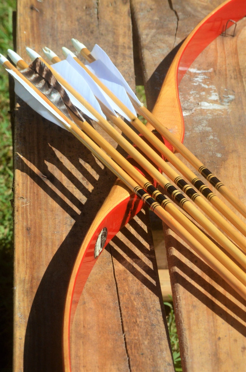 Archery arrows Traditional wood arrows black cresting Etsy