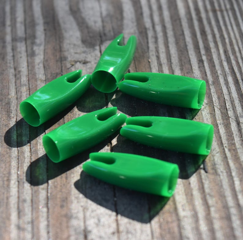 Arrow Nocks 11/32 green plastic glueon nocks set of 6 Etsy