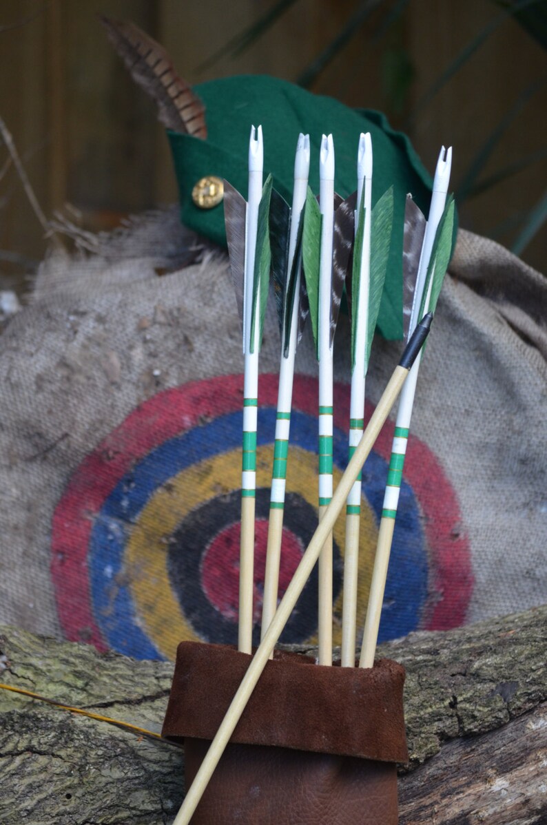 Archery Arrows Junior Archers Poplar Shafts Set of 6 Green Etsy