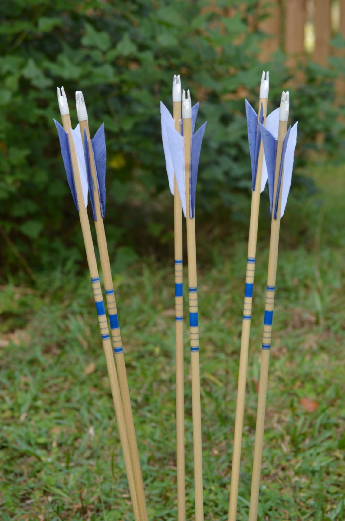 Archery Arrows Junior Archers Poplar Shafts Set of 6 Blue Etsy