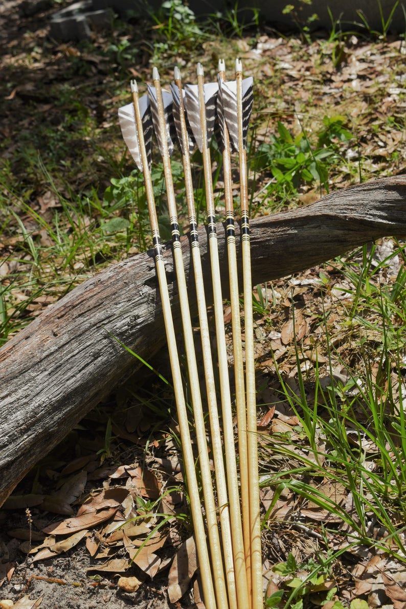 Archery Arrows Traditional Wood Arrows With Walnut Dip and Etsy