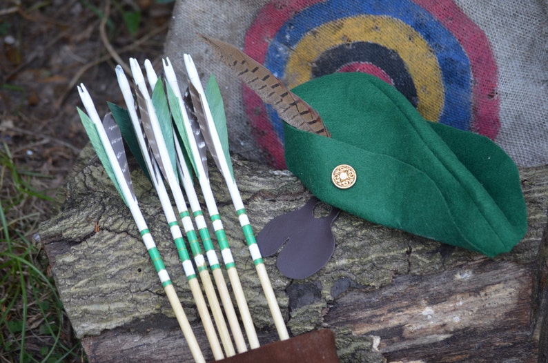 Archery Arrows Junior Archers Poplar Shafts Set of 6 Green Etsy