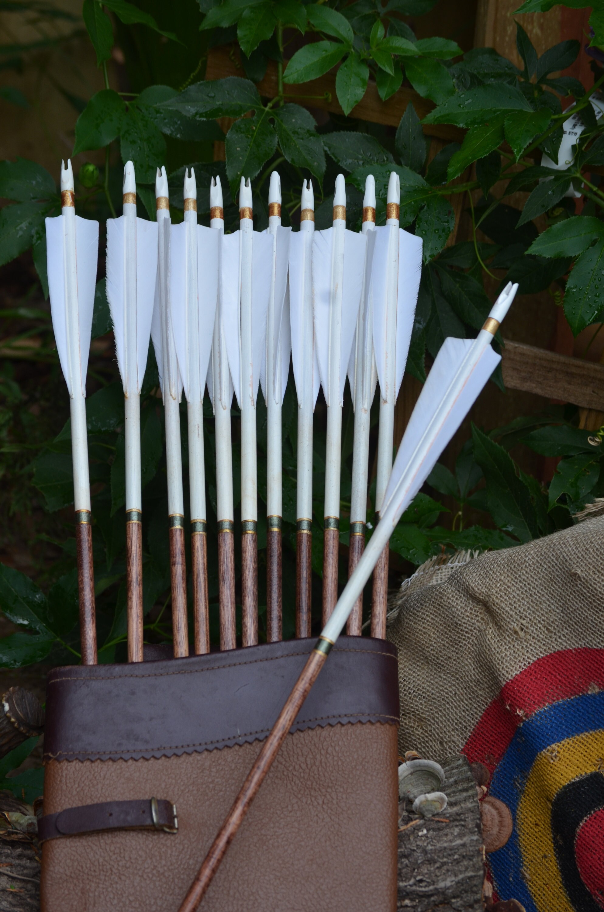 Archery arrows Traditional wood arrows with white dip and Etsy