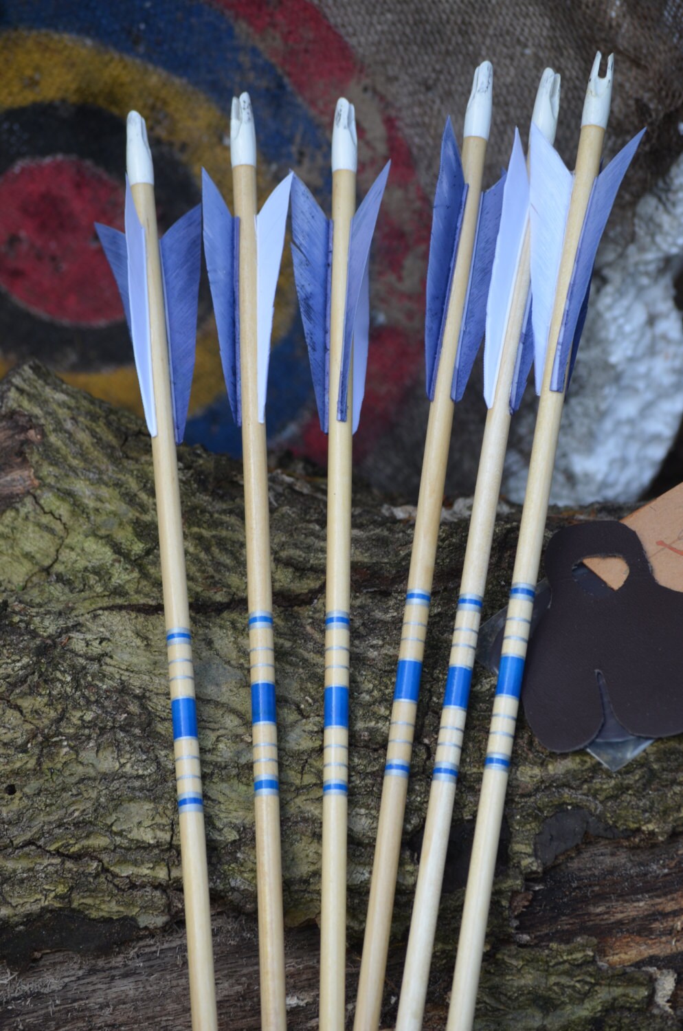 Archery Arrows Junior archers Poplar shafts set of 6 blue Etsy