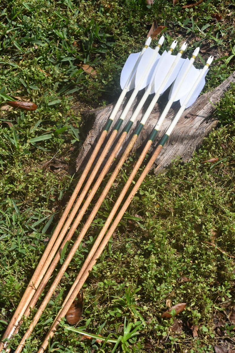 Archery Arrows Traditional Wood Arrows With White Dip and - Etsy